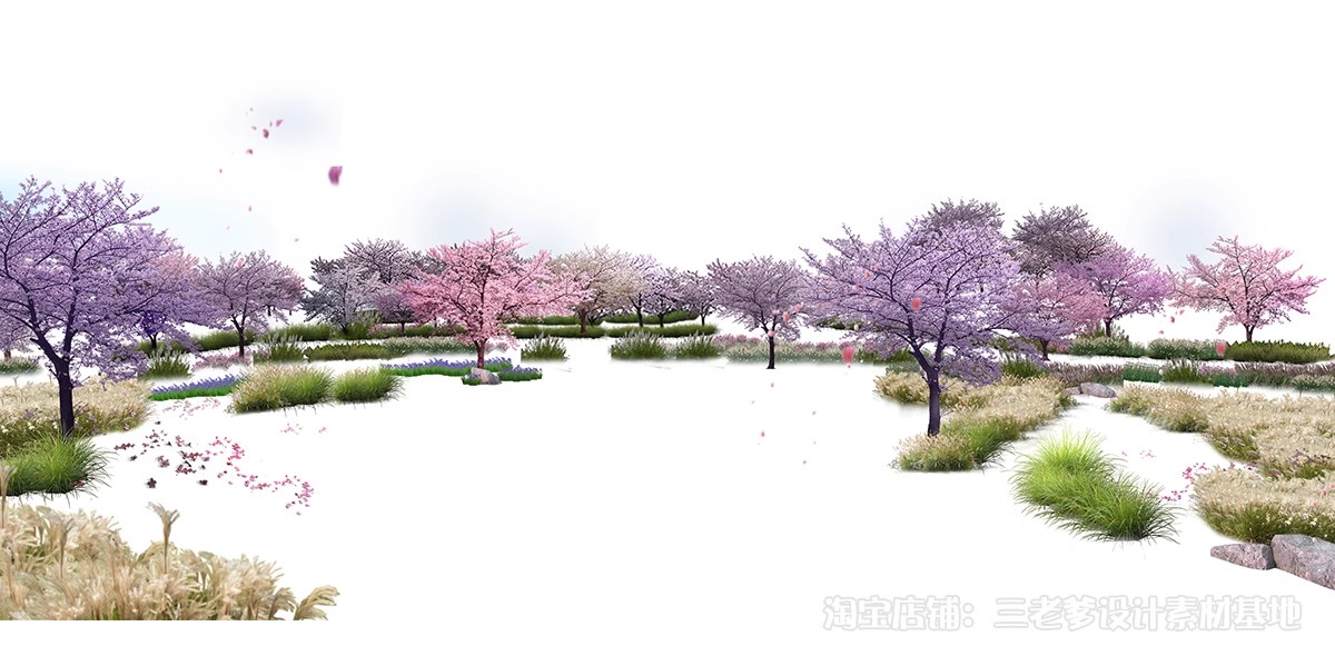 图片[4]-樱花树梅花树PS免抠 景观园林梅花桃花花瓣街道植物PSD效果图素材-大怪兽分享