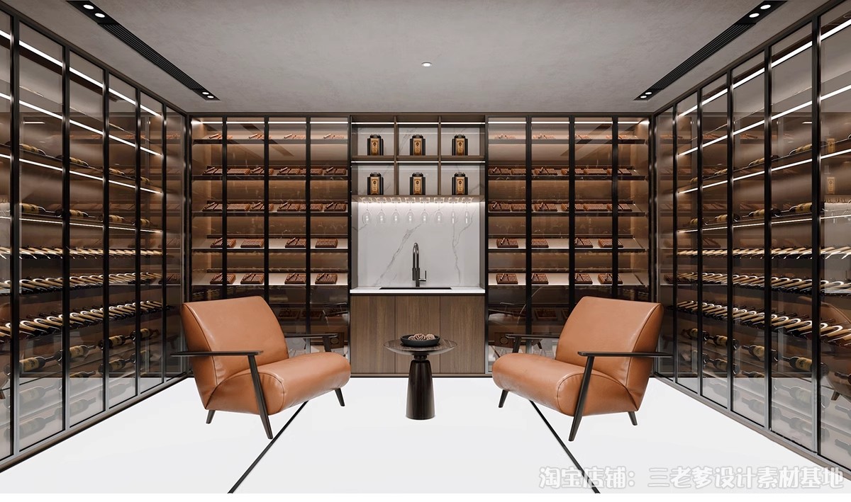 图片[4]-酒窖酒庄SU模型库现代新中式红酒专卖店酒柜货架展柜展厅草图大师-大怪兽分享
