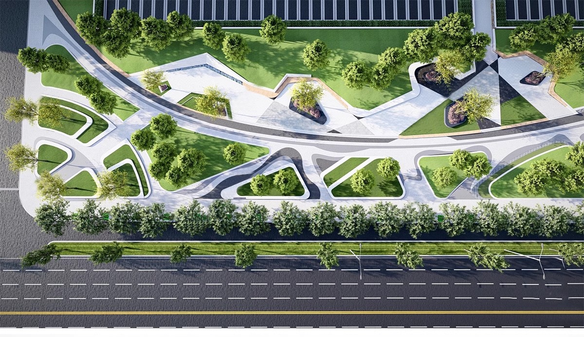 图片[4]-现代线性带状口袋公园街头绿地市政小游园城市休闲广场景观su模型-大怪兽分享