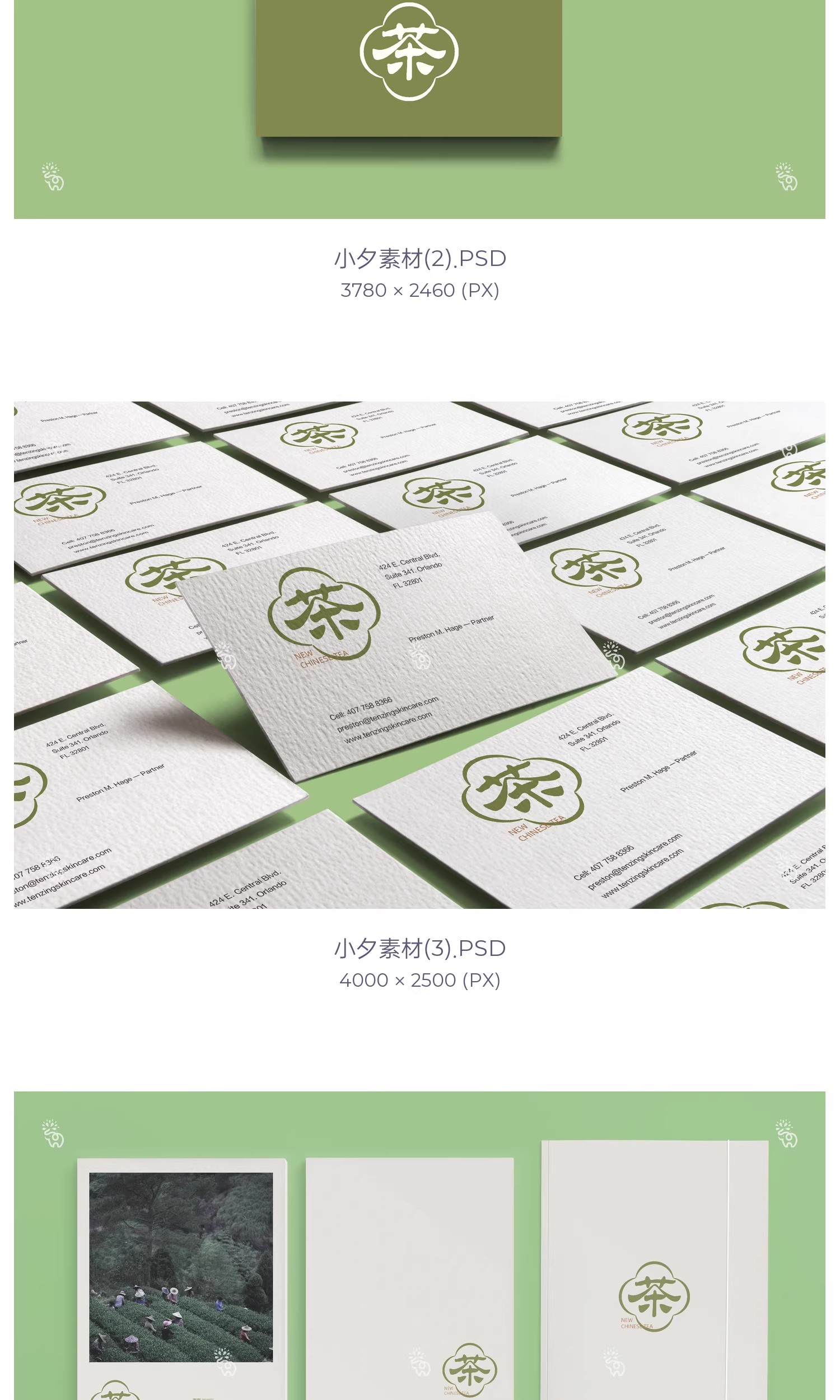 图片[4]-茶叶品牌茶具名片卡片海报包装纸袋智能贴图文创样机PSD设计素材-大怪兽分享