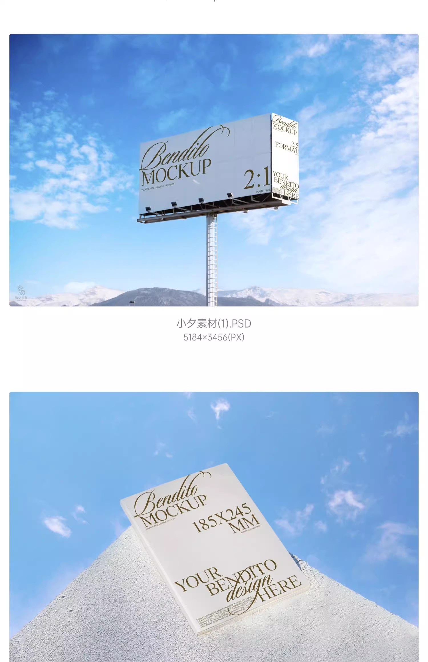 图片[3]-天空背景广告牌海报名片卡片纸袋手机电脑文创合集样机PSD素材-大怪兽分享