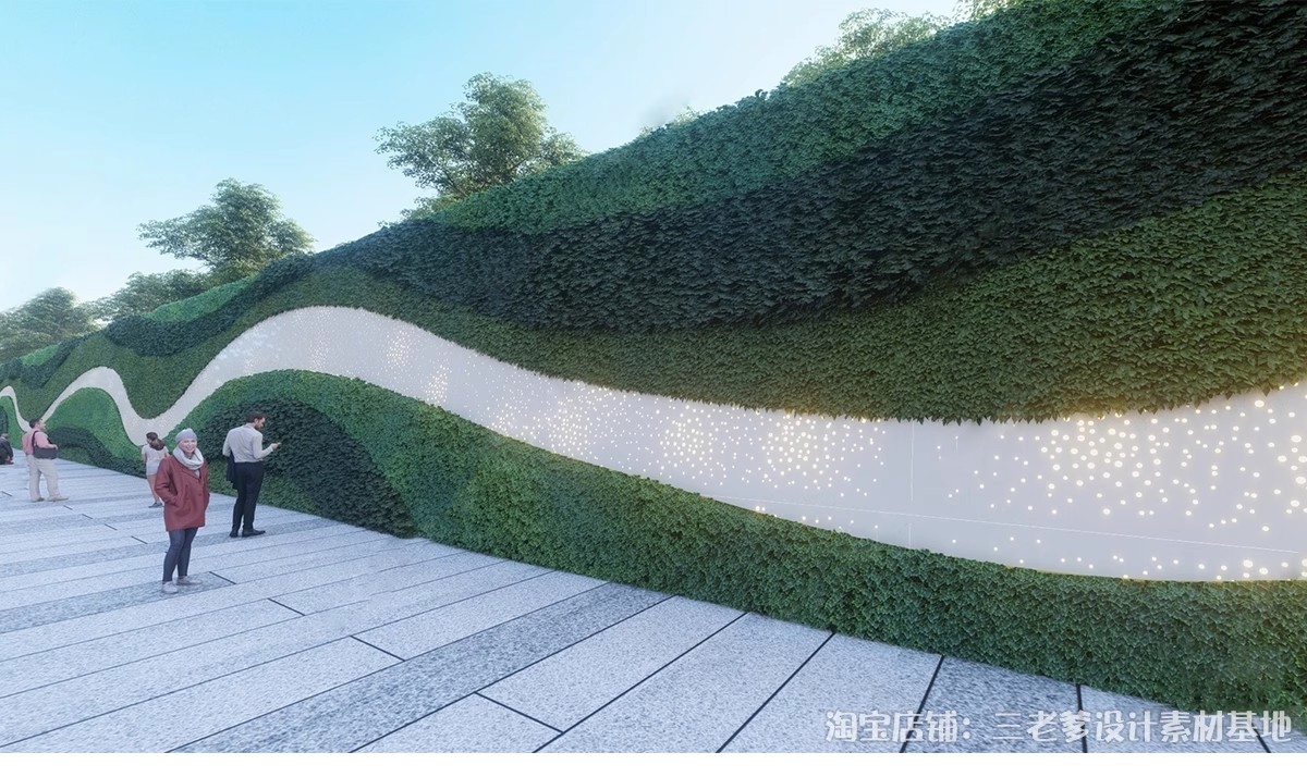图片[4]-垂直绿化景墙SU模型小区围墙景观植物绿植围挡绿化墙单体草图大师-大怪兽分享