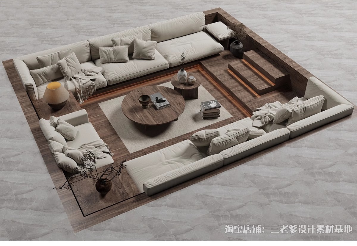 图片[4]-中古风单体su模型沙发椅子柜子床具侘寂家装室内设计草图大师素材-大怪兽分享