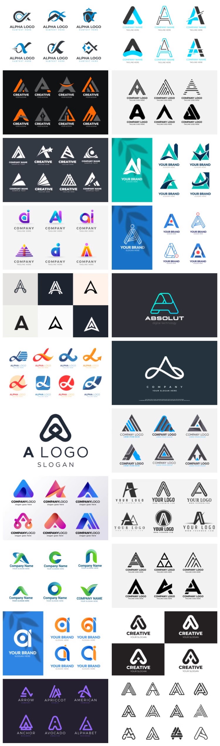 图片[5]-英文字母A标志LOGO标识商标徽标图标图案ai矢量图设计素材模板eps-大怪兽分享