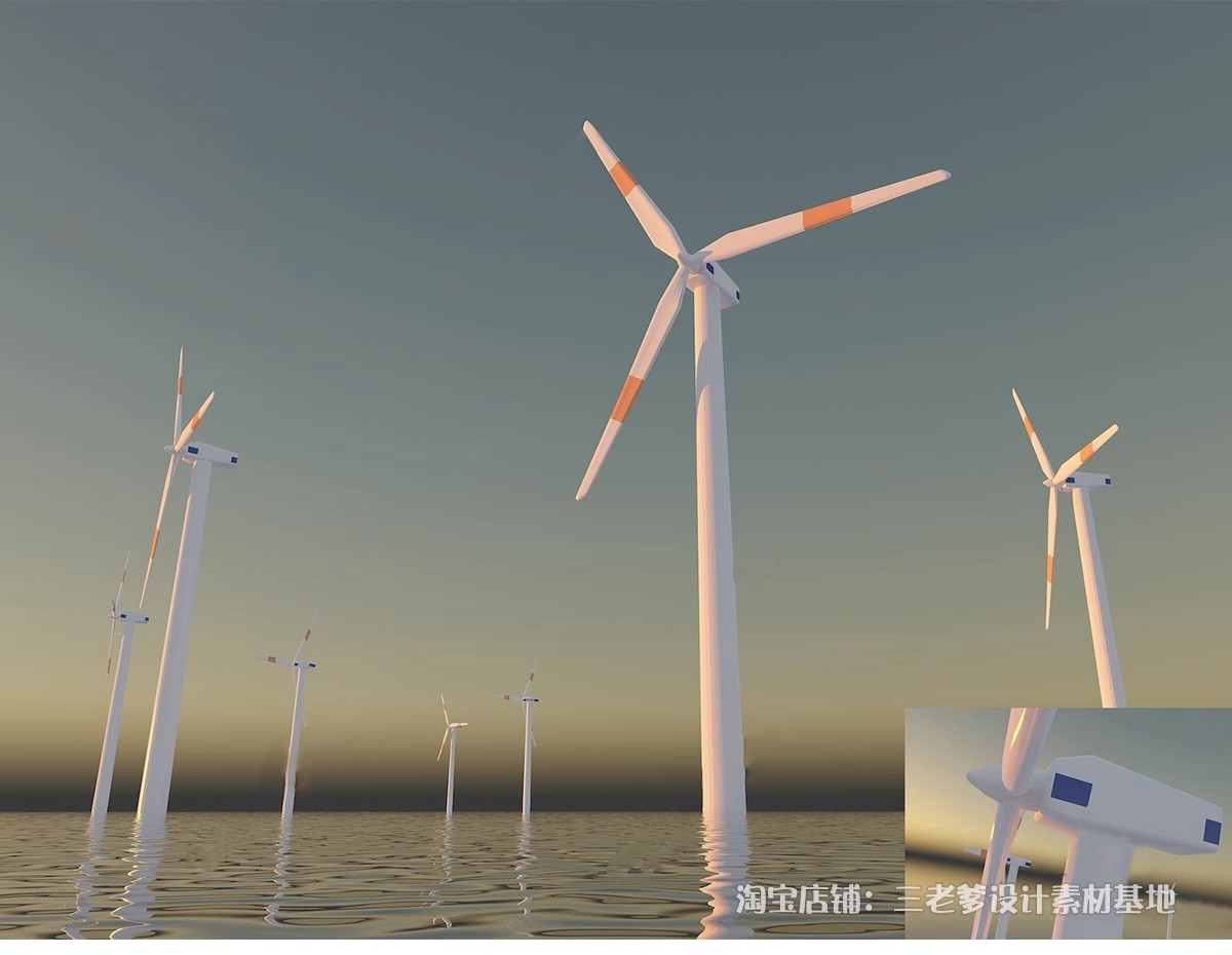 图片[4]-风力发电机su模型现代风车太阳能板山顶雷达站风能风电机草图大师-大怪兽分享