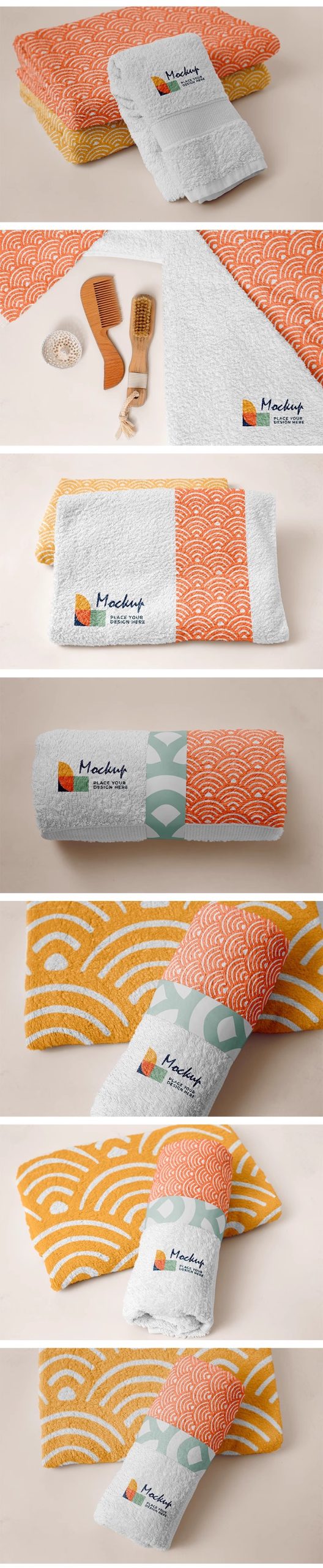 图片[5]-纺织品洗脸巾手帕毛巾浴巾布料面料效果展示贴图样机PSD设计素材-大怪兽分享