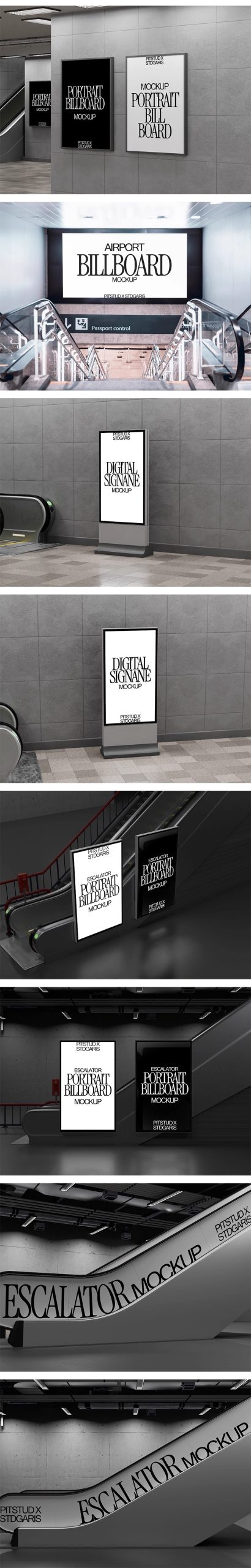 图片[5]-地铁站地下通道扶梯led灯箱广告牌海报效果图展示样机PSD设计素材-大怪兽分享
