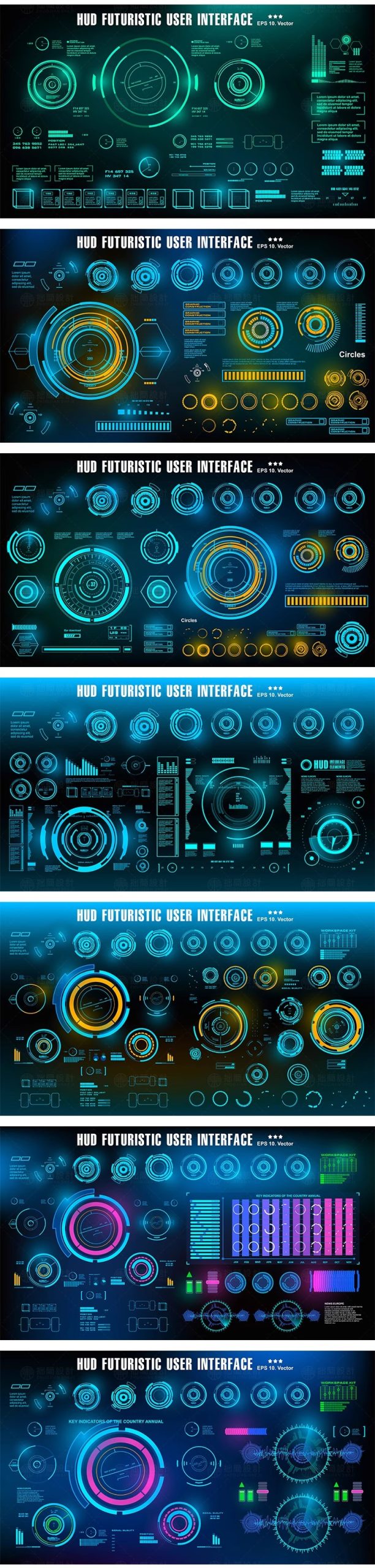 图片[5]-未来科幻科技HUD界面弹窗边框仪表盘图AI矢量元素图形UI设计素材-大怪兽分享