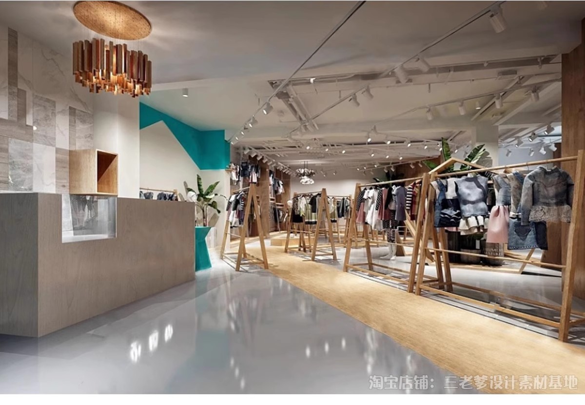 图片[5]-儿童服装店专卖店婴儿童装店店铺门头SU模型草图大师现代北欧素材-大怪兽分享