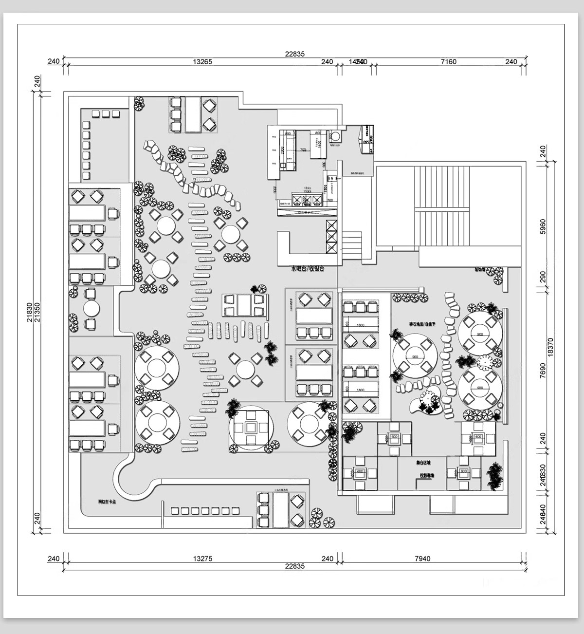 图片[5]-露营风餐饮餐厅CAD图纸平面布局户外花园清吧方案设计布置图方案-大怪兽分享