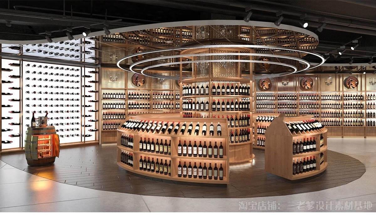 图片[5]-酒窖酒庄SU模型库现代新中式红酒专卖店酒柜货架展柜展厅草图大师-大怪兽分享