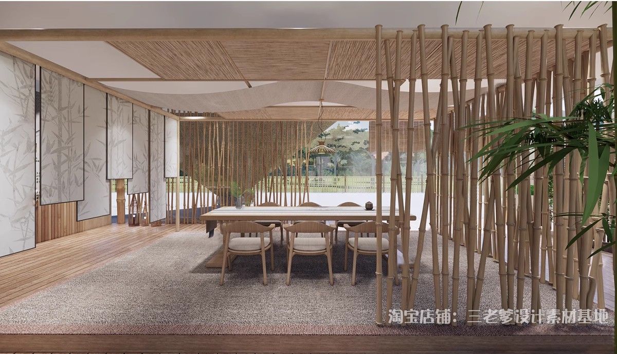 图片[5]-新中式非遗竹文化展厅SU模型展览馆竹编手工室工作室茶馆草图大师-大怪兽分享