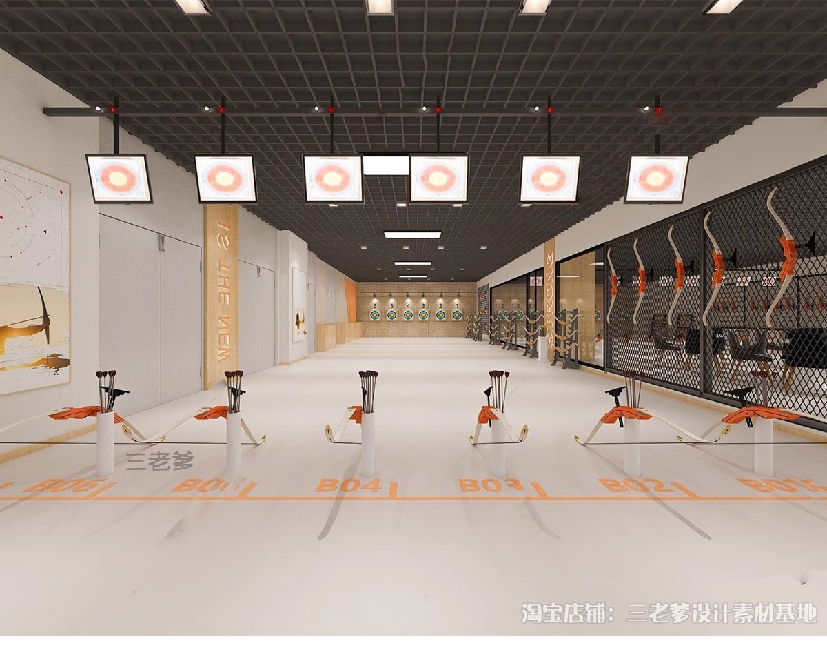 图片[5]-射箭馆射击场地打靶场su模型弓箭体验馆原始原木风俱乐部草图大师-大怪兽分享