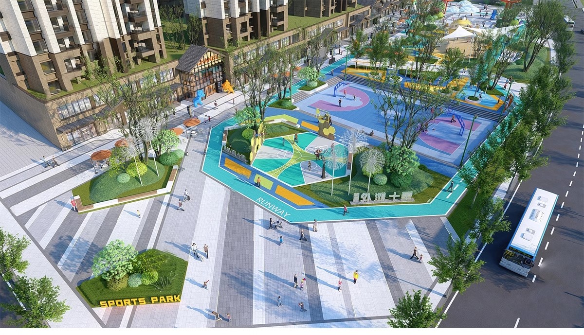 图片[5]-现代线性带状口袋公园街头绿地市政小游园城市休闲广场景观su模型-大怪兽分享