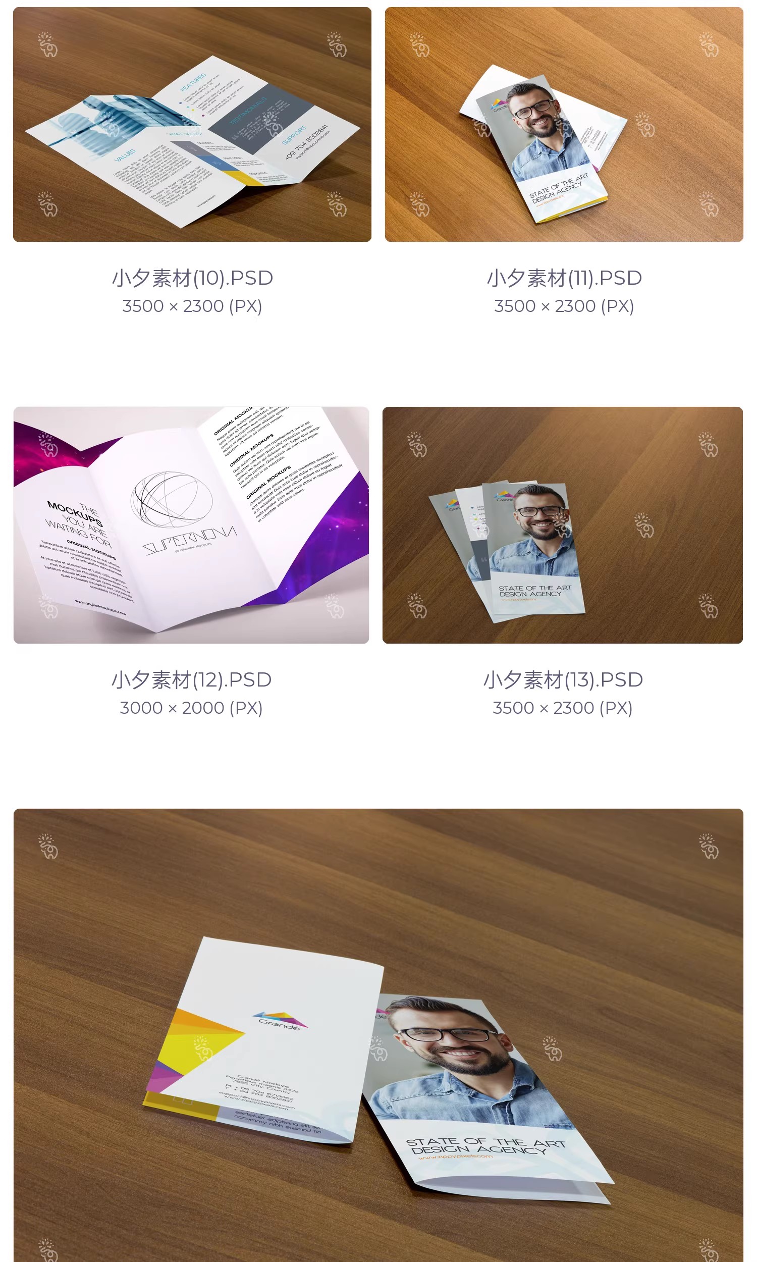 图片[5]-高端品牌对折三折页四折页展示效果图PSD分层智能贴图样机模板-大怪兽分享