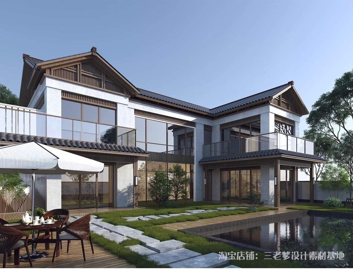 图片[5]-民宿酒店建筑外观3D模型 度假村农村老房改造新景区美丽乡村3dmax-大怪兽分享