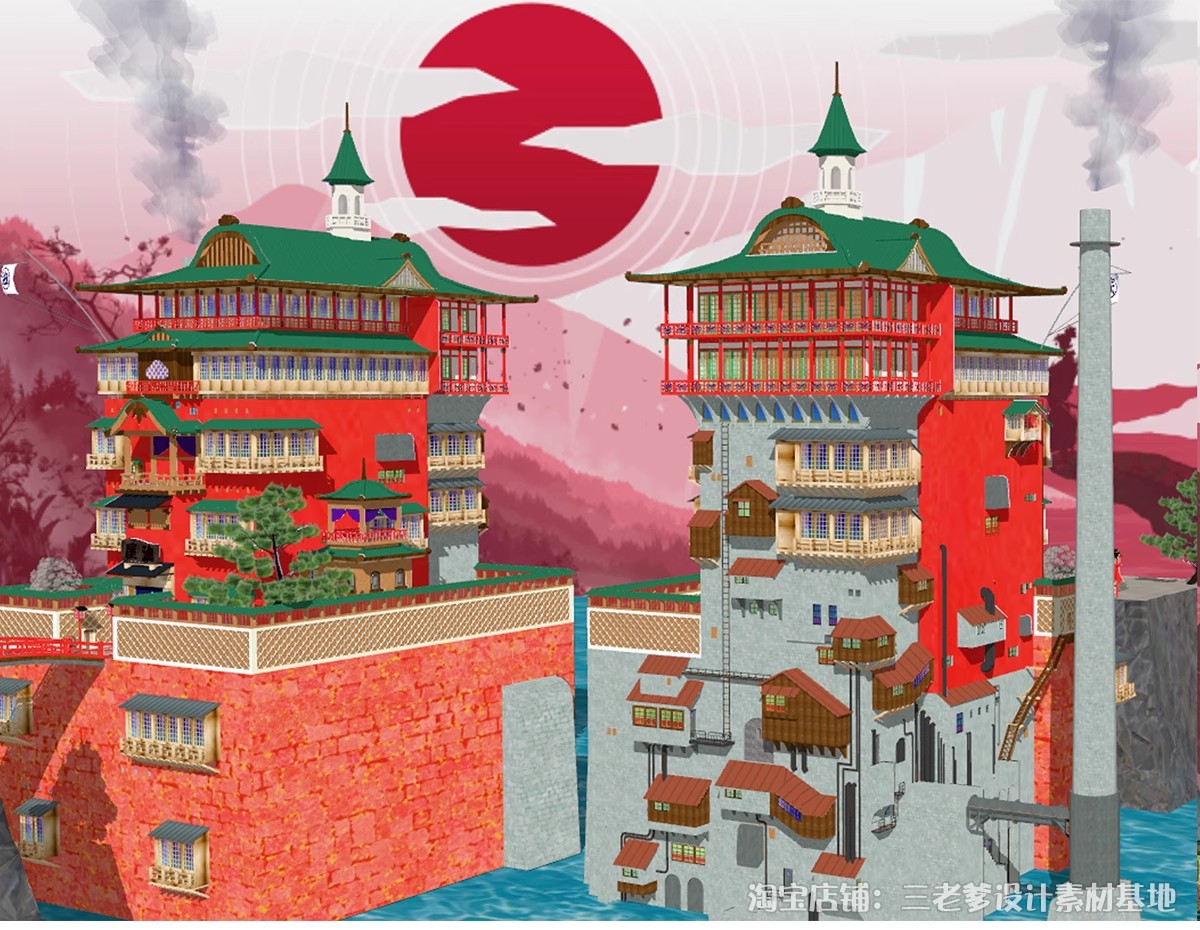 图片[5]-游戏影视动画场景SU模型 中式古风仙侠宫殿建筑科幻基地草图大师-大怪兽分享