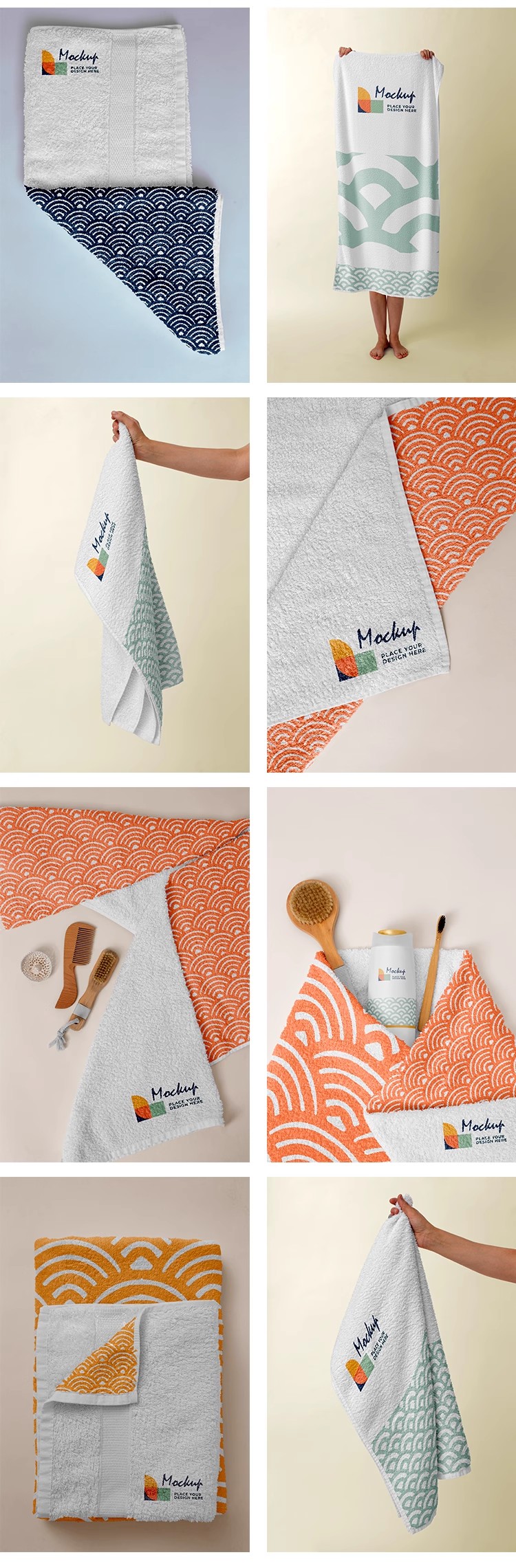 图片[6]-纺织品洗脸巾手帕毛巾浴巾布料面料效果展示贴图样机PSD设计素材-大怪兽分享
