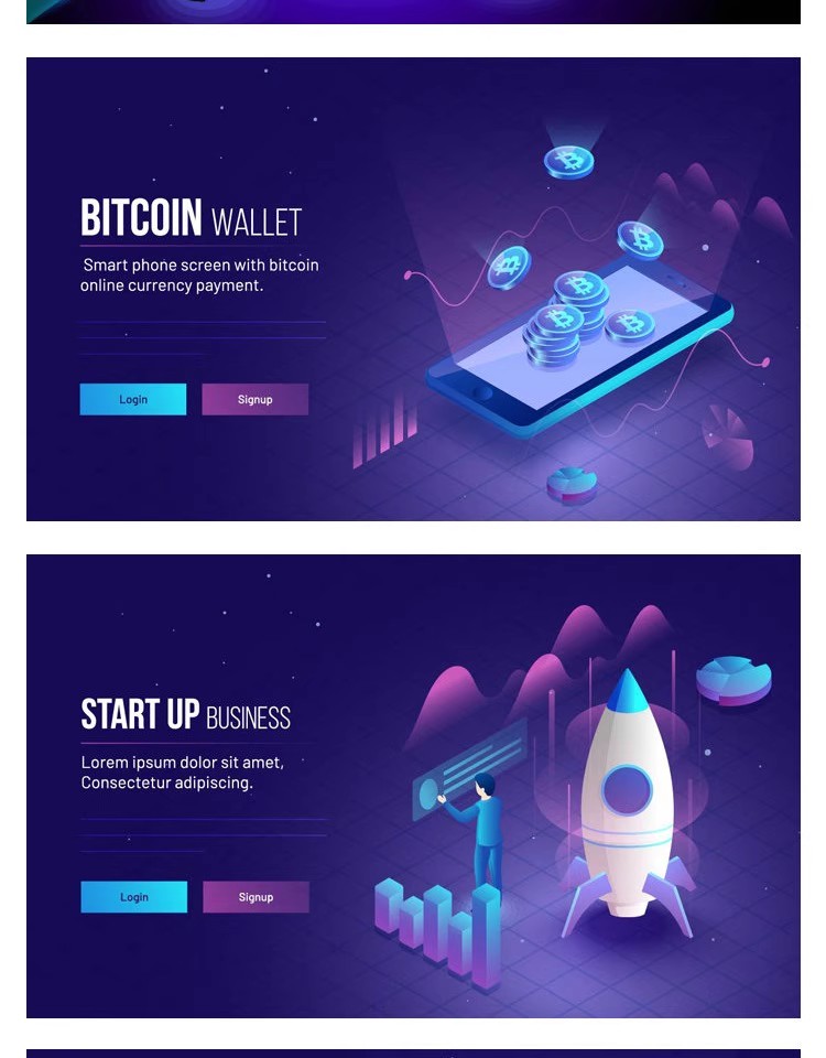 图片[4]-2.5D立体等距UI插画商务金融科技大数据海报AI矢量EPS设计素材-大怪兽分享