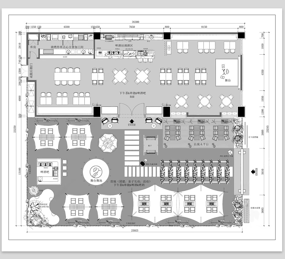 图片[6]-露营风餐饮餐厅CAD图纸平面布局户外花园清吧方案设计布置图方案-大怪兽分享