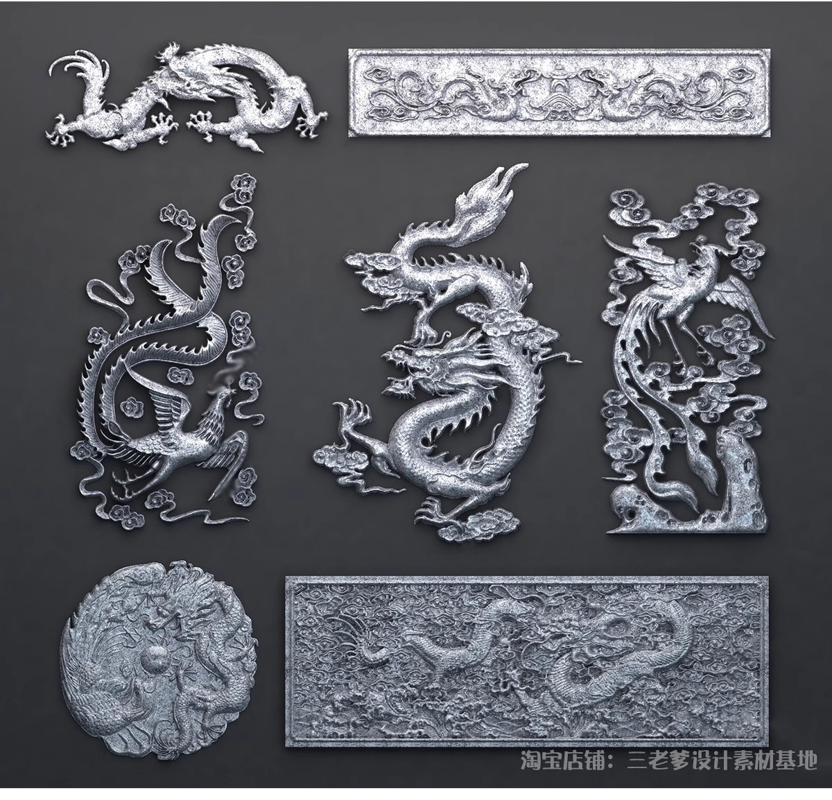 图片[6]-中式古代神兽龙王石雕SU模型中国风水景雕塑印章图章玉玺草图大师-大怪兽分享