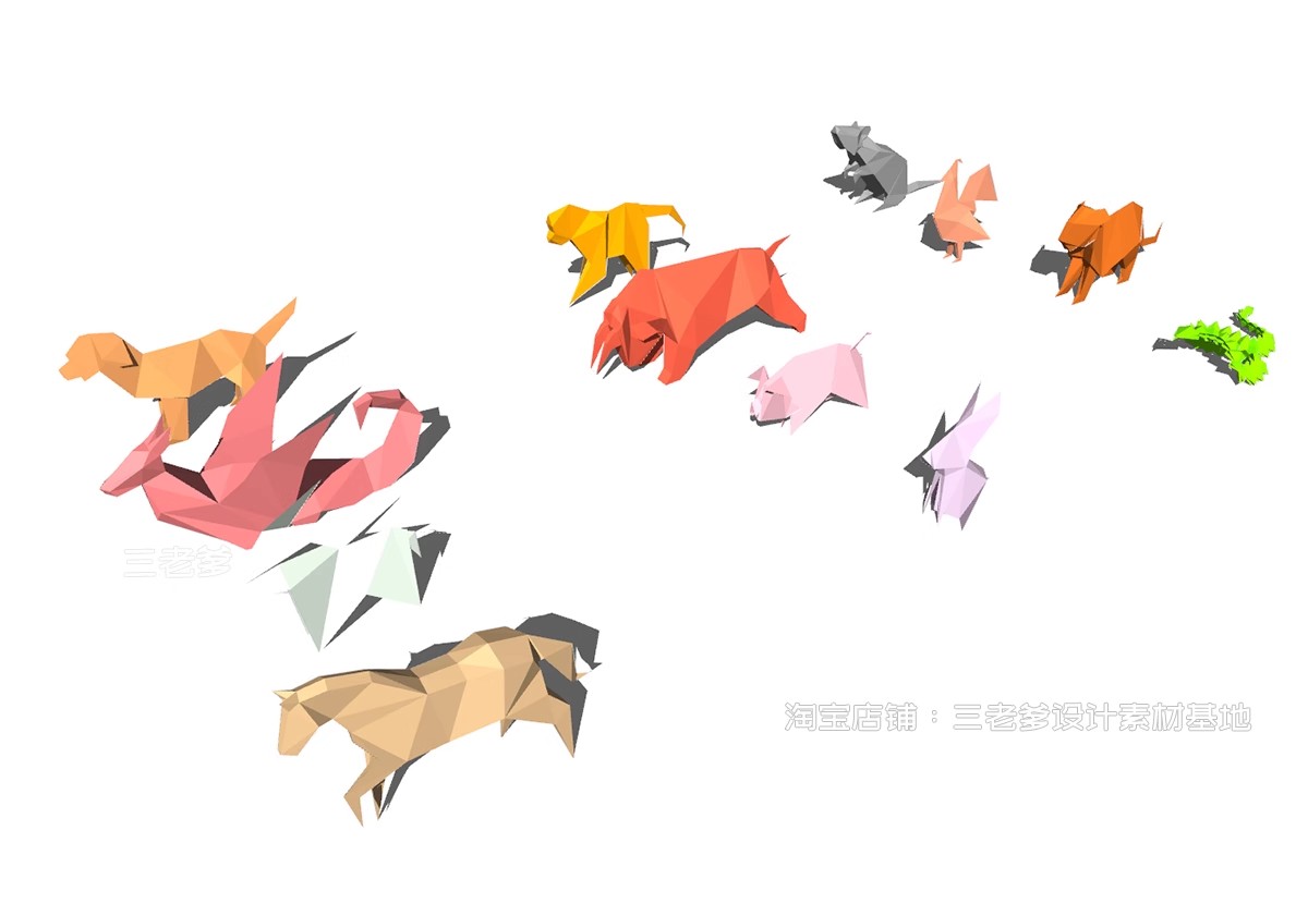 图片[6]-十二12生肖SU模型雕塑动物雕塑小品兽首石雕塑牛羊狗猴虎草图大师-大怪兽分享