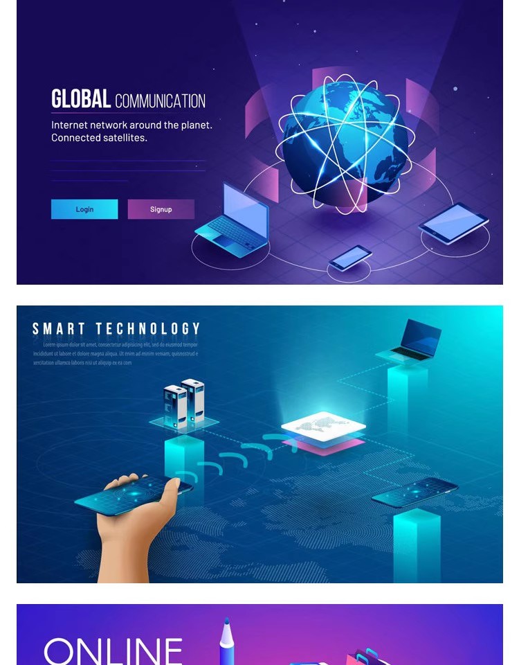 图片[5]-2.5D立体等距UI插画商务金融科技大数据海报AI矢量EPS设计素材-大怪兽分享