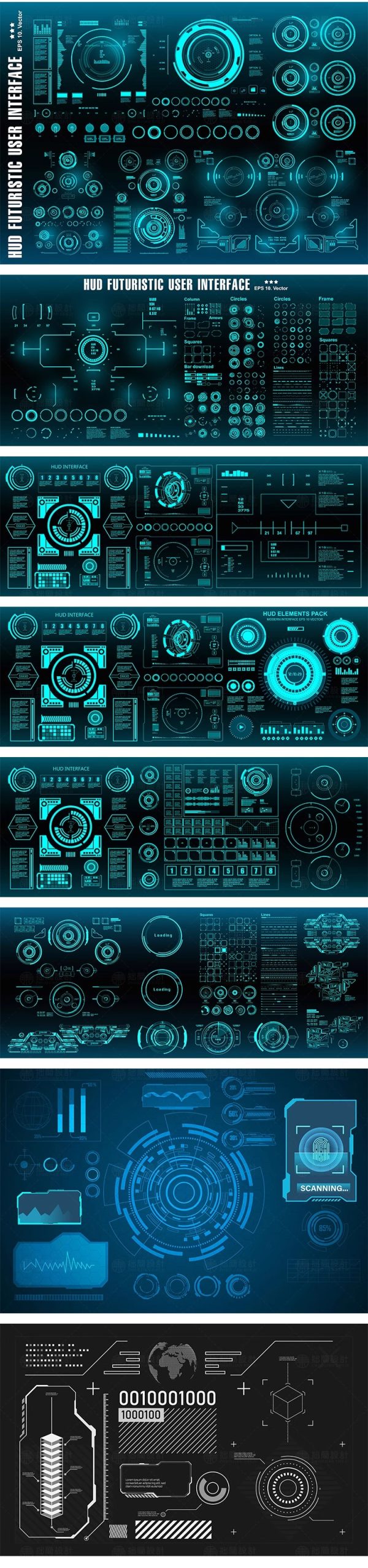 图片[7]-未来科幻科技HUD界面弹窗边框仪表盘图AI矢量元素图形UI设计素材-大怪兽分享
