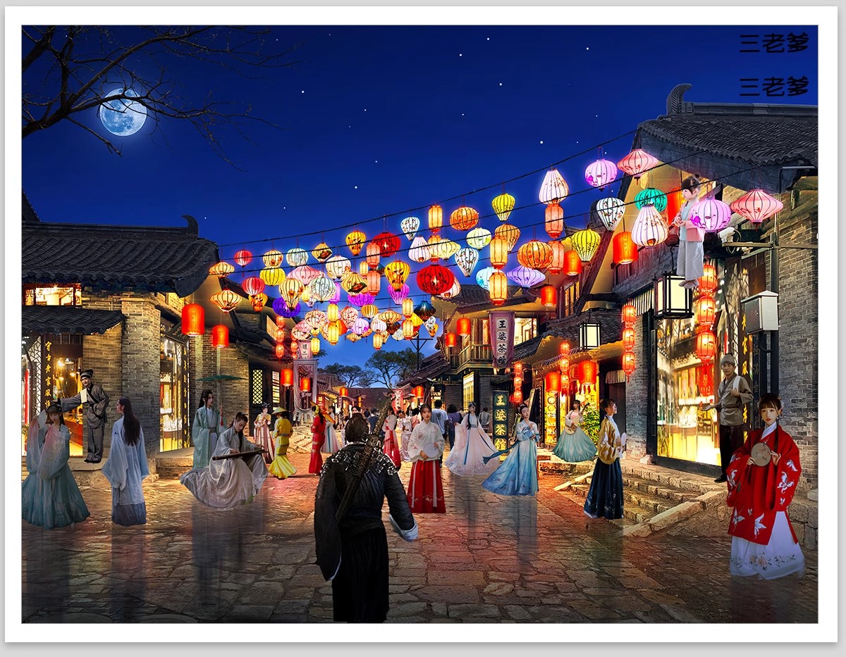 图片[7]-夜景树木植物ps灯光效果图 效果图psd分层公园氛围灯亮化工程素材-大怪兽分享