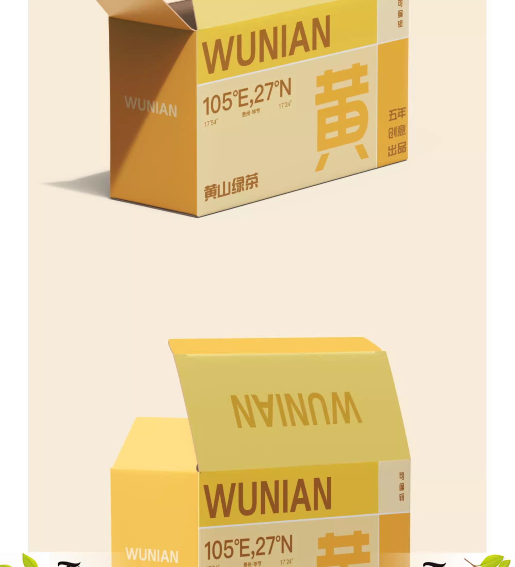 图片[6]-长方形包装盒展开图样机纸盒咖啡茶叶盒品牌刀模包装贴图PSD素材-大怪兽分享