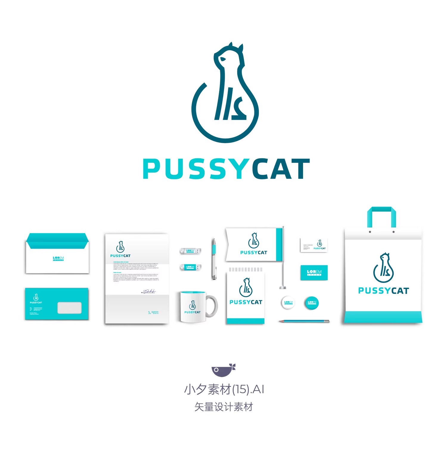 图片[7]-动物头像几何简约logo标志vi套装插画icon模板AI矢量设计素材-大怪兽分享
