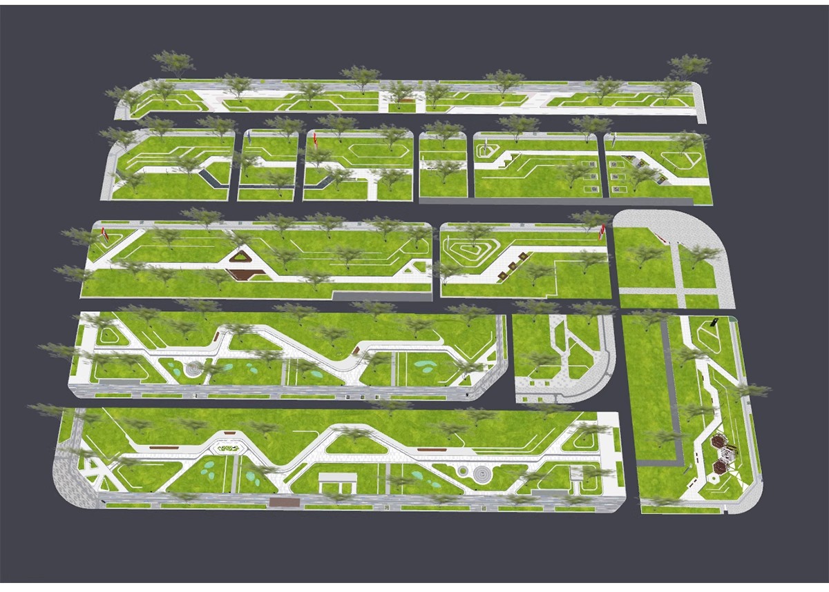 图片[7]-现代线性带状口袋公园街头绿地市政小游园城市休闲广场景观su模型-大怪兽分享