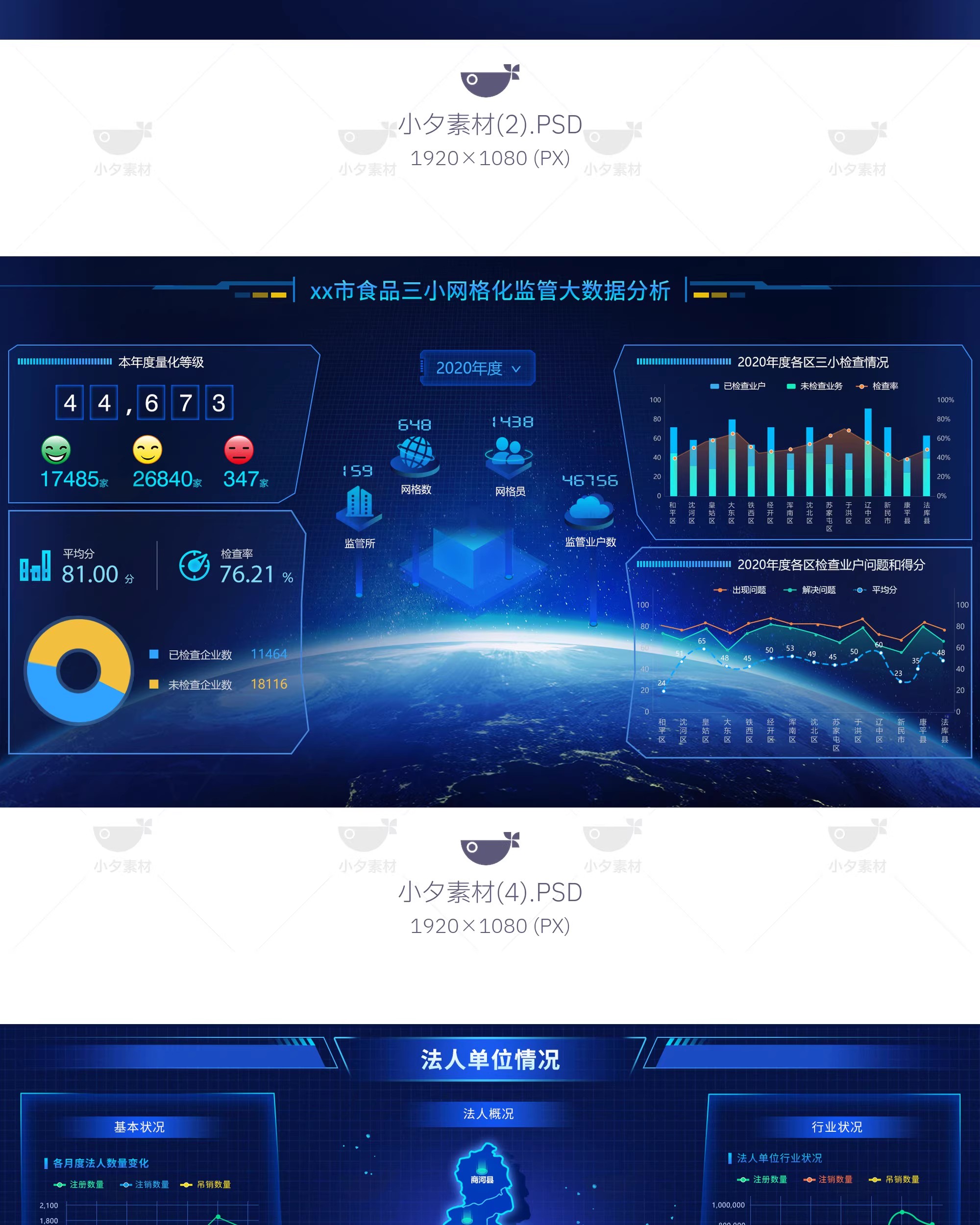 图片[7]-企业科技可视化大屏数据展示后台管理系统平台首页PSD设计素材-大怪兽分享