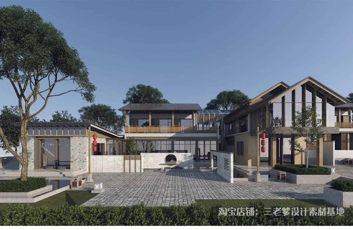 图片[7]-民宿酒店建筑外观3D模型 度假村农村老房改造新景区美丽乡村3dmax-大怪兽分享