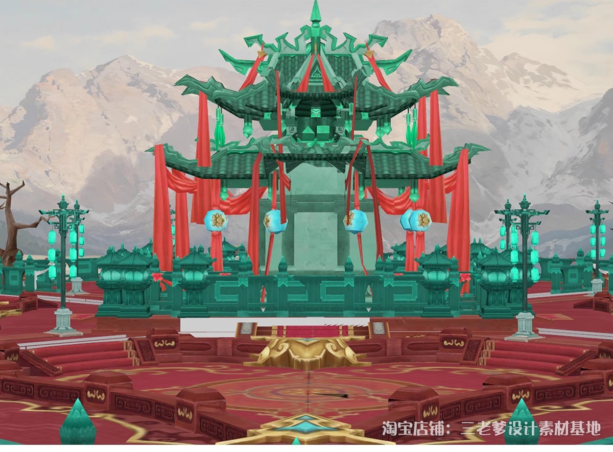 图片[7]-游戏影视动画场景SU模型 中式古风仙侠宫殿建筑科幻基地草图大师-大怪兽分享