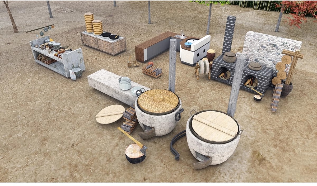 图片[7]-农村乡村农家乐旧厨房炉灶土灶台柴火灶泥土大锅灶SU模型草图大师-大怪兽分享