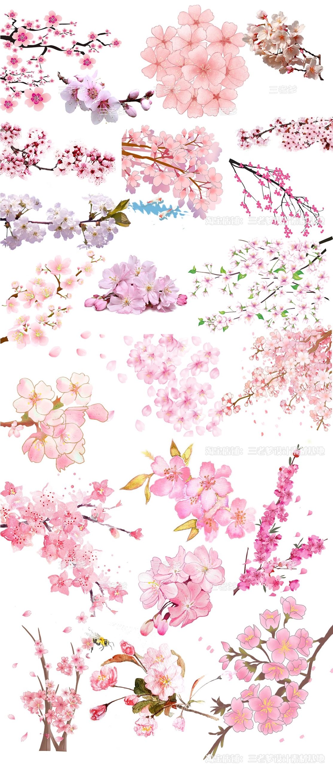 图片[8]-樱花树梅花树PS免抠 景观园林梅花桃花花瓣街道植物PSD效果图素材-大怪兽分享