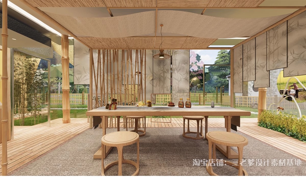 图片[8]-新中式非遗竹文化展厅SU模型展览馆竹编手工室工作室茶馆草图大师-大怪兽分享