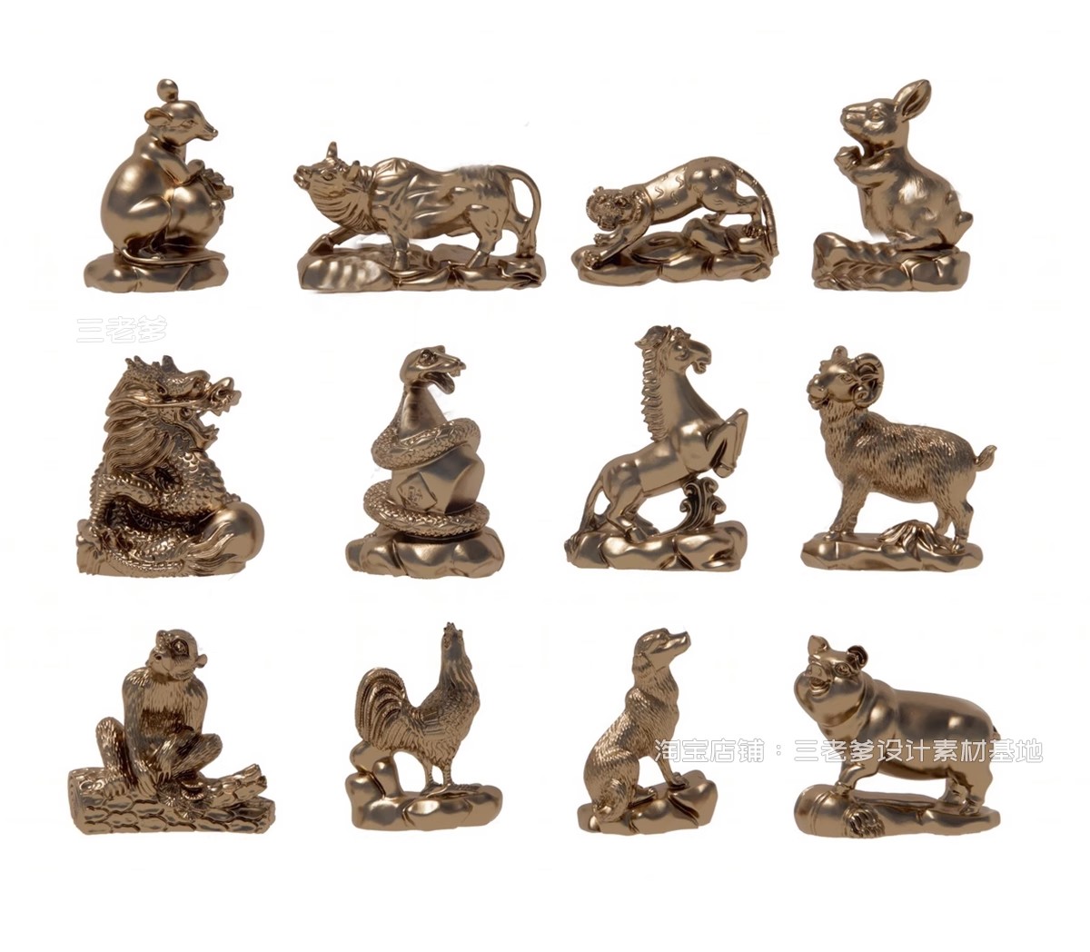 图片[8]-十二12生肖SU模型雕塑动物雕塑小品兽首石雕塑牛羊狗猴虎草图大师-大怪兽分享