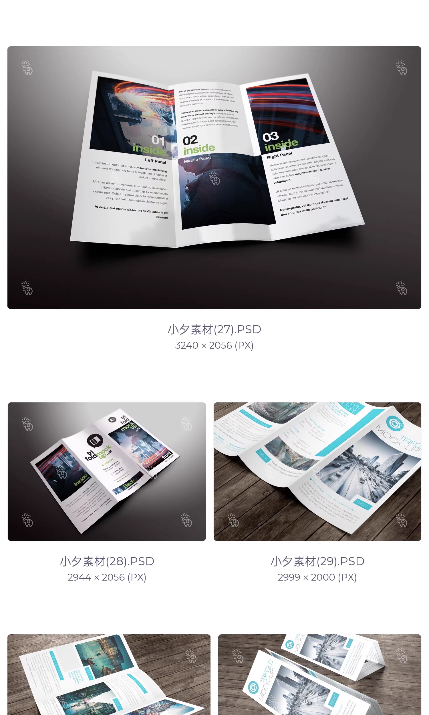 图片[8]-高端品牌对折三折页四折页展示效果图PSD分层智能贴图样机模板-大怪兽分享
