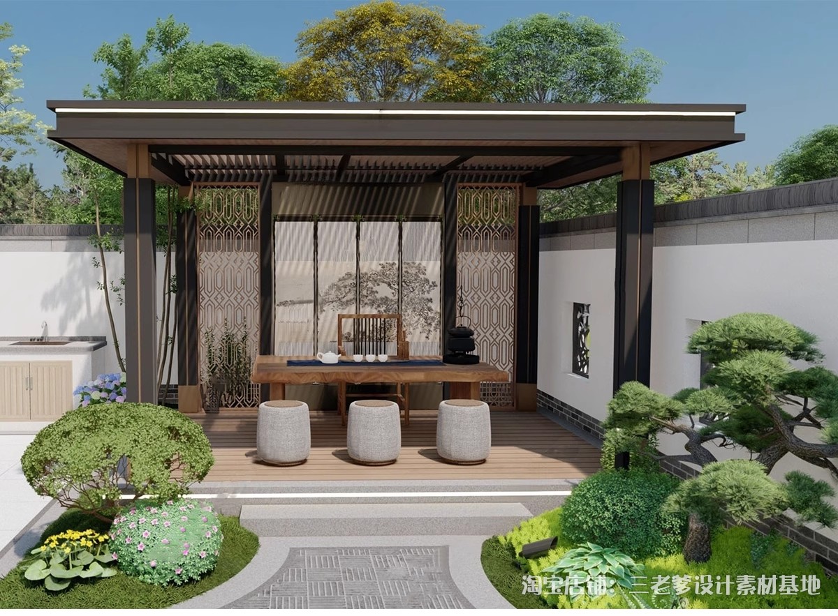 图片[8]-凉亭3D模型 户外廊架户外休闲亭子中式古建园林建筑景观3dmax素材-大怪兽分享