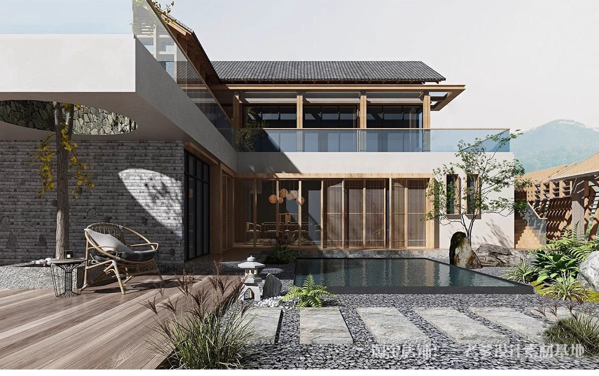 图片[8]-民宿酒店建筑外观3D模型 度假村农村老房改造新景区美丽乡村3dmax-大怪兽分享