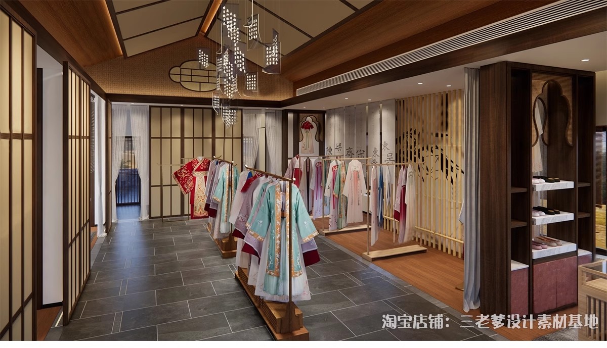 图片[9]-汉服旗袍服装店SU模型文创商店唐宋传统文化古装服饰展厅草图大师-大怪兽分享