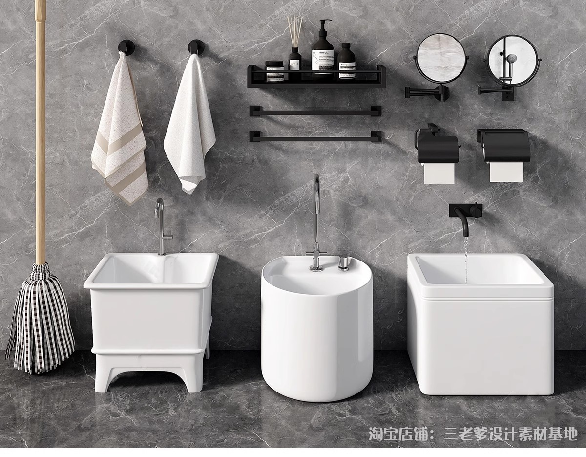 图片[9]-拖把池洗手池洁具SU模型扫把拖把簸箕水桶草图大师sketchup素材库-大怪兽分享