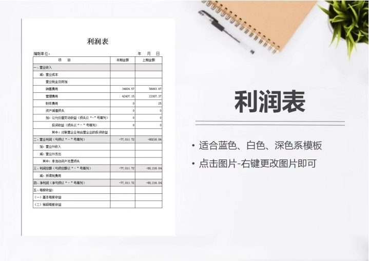 图片[8]-利润分析表报核算收支明细家庭本电子版财务分析模板公司企业系统-大怪兽分享