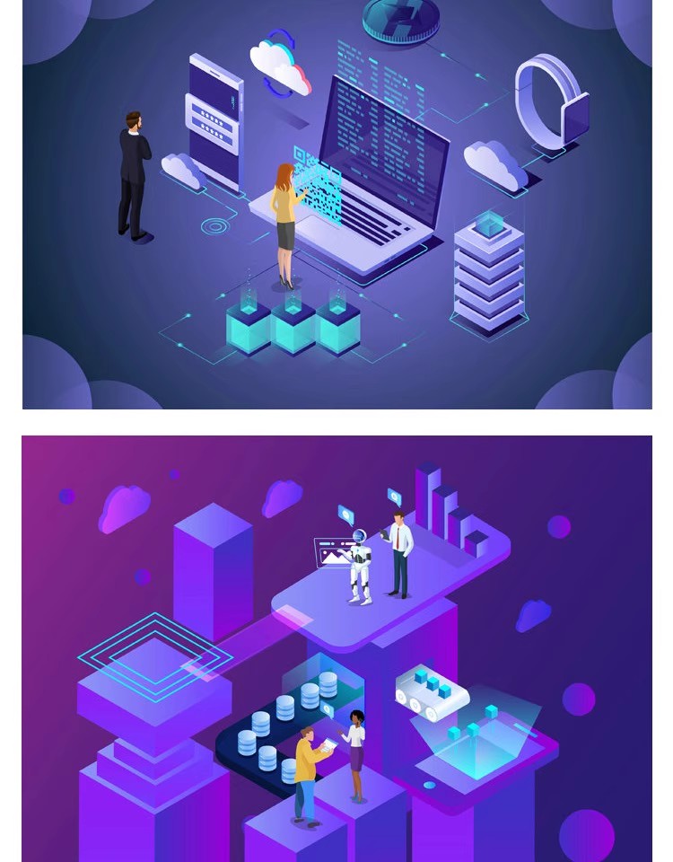 图片[9]-2.5D立体等距UI插画商务金融科技大数据海报AI矢量EPS设计素材-大怪兽分享