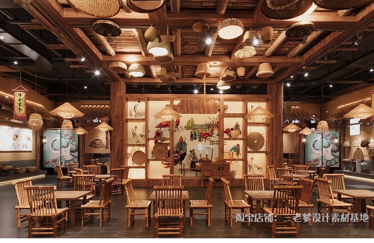 图片[11]-新中式非遗竹文化展厅SU模型展览馆竹编手工室工作室茶馆草图大师-大怪兽分享