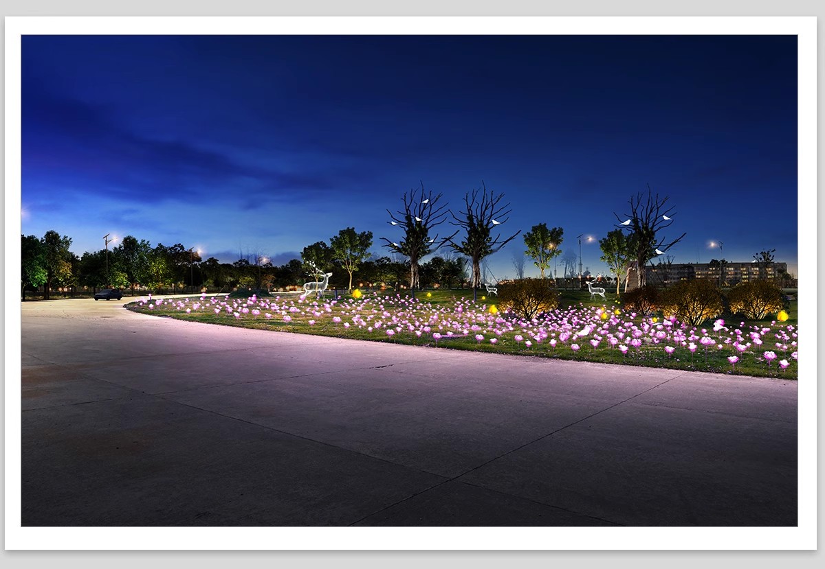 图片[11]-夜景树木植物ps灯光效果图 效果图psd分层公园氛围灯亮化工程素材-大怪兽分享