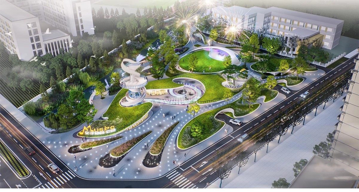 图片[11]-现代线性带状口袋公园街头绿地市政小游园城市休闲广场景观su模型-大怪兽分享
