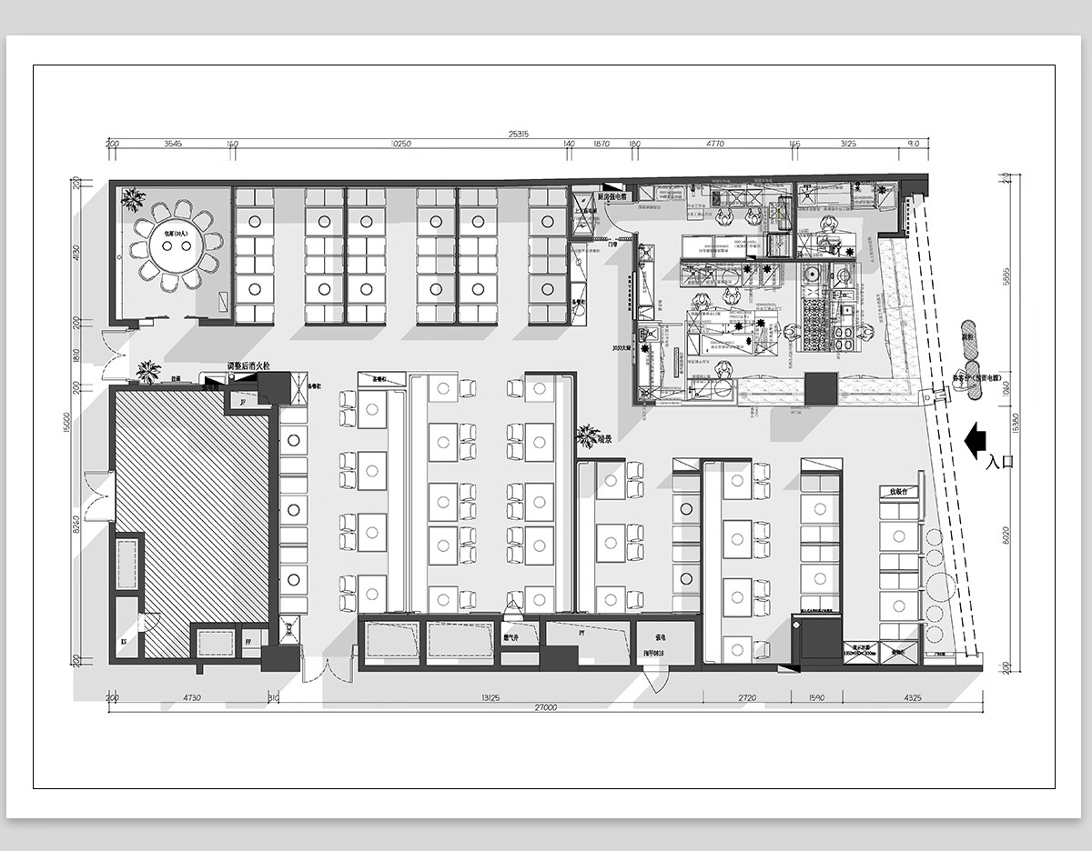 图片[11]-火锅店CAD施工图纸室内装修设计餐厅餐饮门面平面布局图方案图库-大怪兽分享